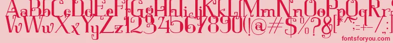 Keytip Font – Red Fonts on Pink Background