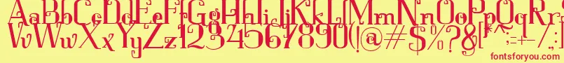 Keytip Font – Red Fonts on Yellow Background