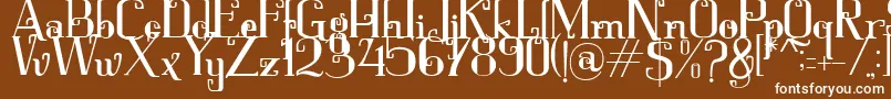 Keytip Font – White Fonts on Brown Background