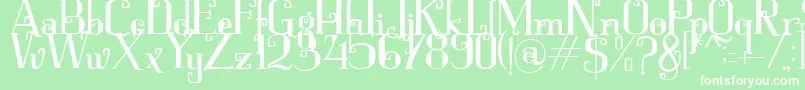 Keytip Font – White Fonts on Green Background