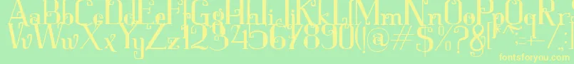 Keytip Font – Yellow Fonts on Green Background