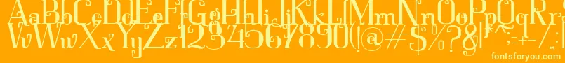 Keytip-Schriftart – Gelbe Schriften auf orangefarbenem Hintergrund