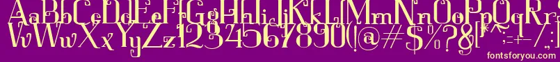 Keytip Font – Yellow Fonts on Purple Background