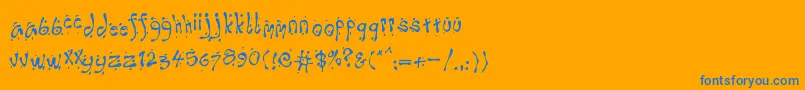 フォントOops – オレンジの背景に青い文字