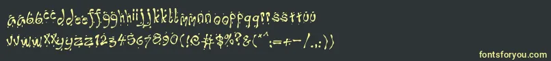 フォントOops – 黒い背景に黄色の文字