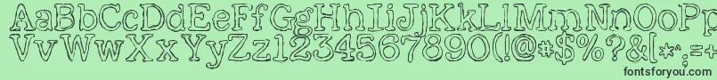 KGAlreadyHome Font – Black Fonts on Green Background