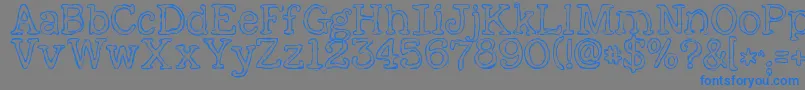 KGAlreadyHome-Schriftart – Blaue Schriften auf grauem Hintergrund