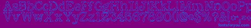 KGAlreadyHome Font – Blue Fonts on Purple Background