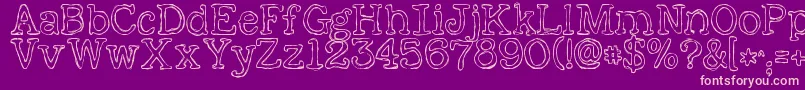 Fonte KGAlreadyHome – fontes rosa em um fundo violeta