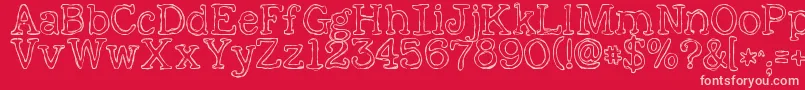 KGAlreadyHome Font – Pink Fonts on Red Background