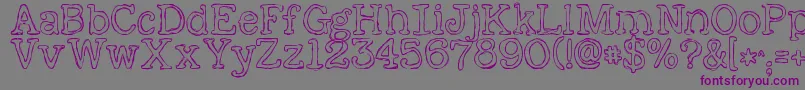 KGAlreadyHome-fontti – violetit fontit harmaalla taustalla