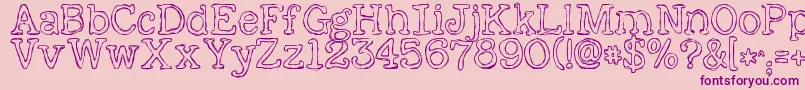 KGAlreadyHome-Schriftart – Violette Schriften auf rosa Hintergrund