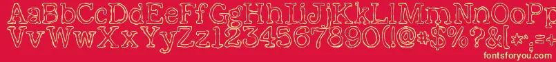 KGAlreadyHome Font – Yellow Fonts on Red Background