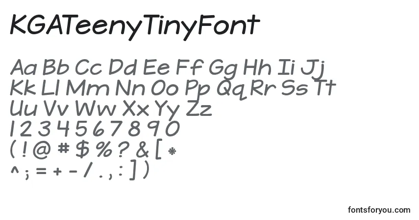 Schriftart KGATeenyTinyFont (131551) – Alphabet, Zahlen, spezielle Symbole