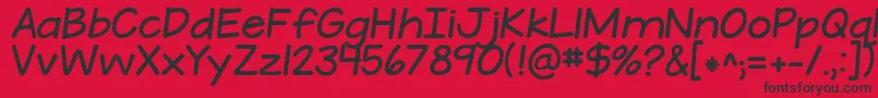 Fonte KGATeenyTinyFont – fontes pretas em um fundo vermelho