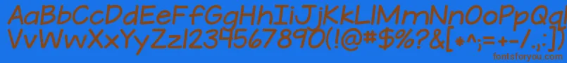 KGATeenyTinyFont Font – Brown Fonts on Blue Background