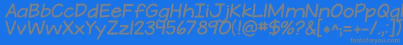 Fonte KGATeenyTinyFont – fontes cinzas em um fundo azul