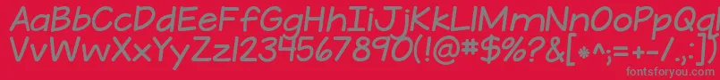 フォントKGATeenyTinyFont – 赤い背景に灰色の文字