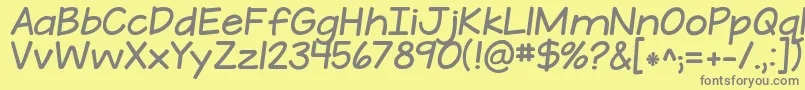 Шрифт KGATeenyTinyFont – серые шрифты на жёлтом фоне