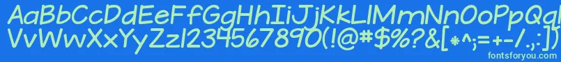 Fonte KGATeenyTinyFont – fontes verdes em um fundo azul