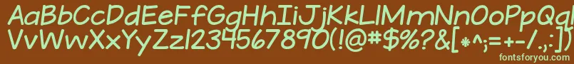 KGATeenyTinyFont Font – Green Fonts on Brown Background