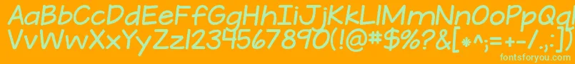 KGATeenyTinyFont Font – Green Fonts on Orange Background