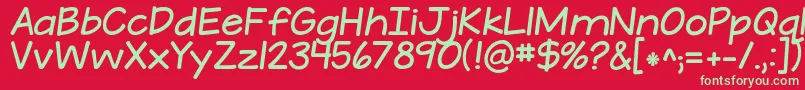Fonte KGATeenyTinyFont – fontes verdes em um fundo vermelho