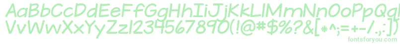 KGATeenyTinyFont-Schriftart – Grüne Schriften auf weißem Hintergrund