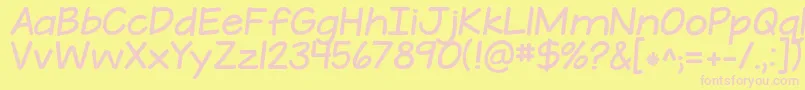 KGATeenyTinyFont Font – Pink Fonts on Yellow Background