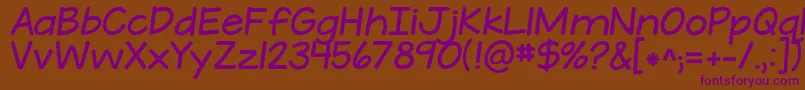 KGATeenyTinyFont Font – Purple Fonts on Brown Background