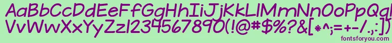 KGATeenyTinyFont Font – Purple Fonts on Green Background