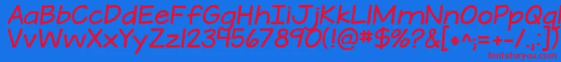 KGATeenyTinyFont Font – Red Fonts on Blue Background