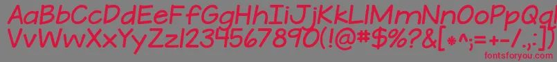 KGATeenyTinyFont-fontti – punaiset fontit harmaalla taustalla