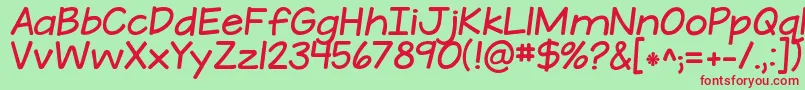 フォントKGATeenyTinyFont – 赤い文字の緑の背景