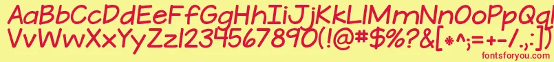 KGATeenyTinyFont Font – Red Fonts on Yellow Background