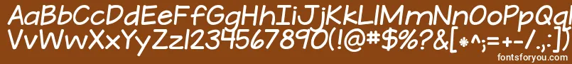 フォントKGATeenyTinyFont – 茶色の背景に白い文字