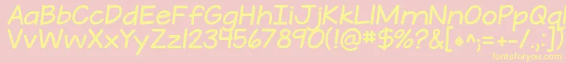KGATeenyTinyFont Font – Yellow Fonts on Pink Background