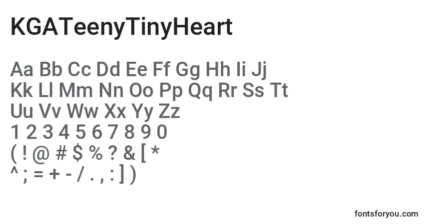 A fonte KGATeenyTinyHeart (131552) – alfabeto, números, caracteres especiais