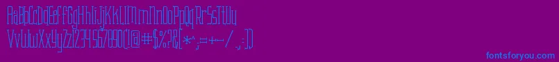 KGAttackoftheRobots-Schriftart – Blaue Schriften auf violettem Hintergrund