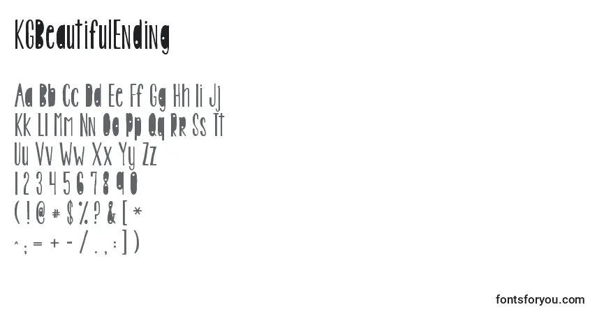 KGBeautifulEnding (131554) Font – alphabet, numbers, special characters