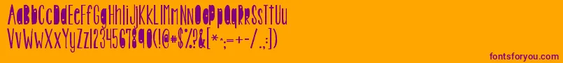 KGBeautifulEnding-Schriftart – Violette Schriften auf orangefarbenem Hintergrund