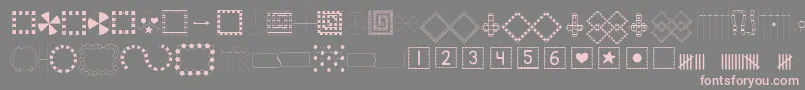 KGBuildAGame-Schriftart – Rosa Schriften auf grauem Hintergrund