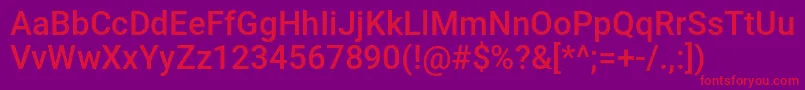 フォントKGChasingPavements – 紫の背景に赤い文字