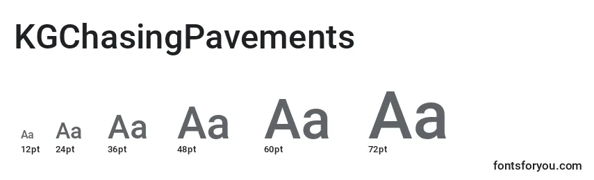 Größen der Schriftart KGChasingPavements (131557)