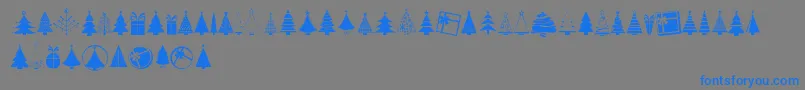 KGChristmasTrees-Schriftart – Blaue Schriften auf grauem Hintergrund