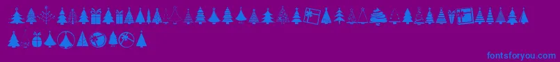 Police KGChristmasTrees – polices bleues sur fond violet