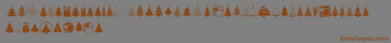 KGChristmasTrees Font – Brown Fonts on Gray Background