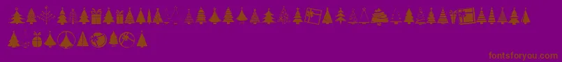 KGChristmasTrees-Schriftart – Braune Schriften auf violettem Hintergrund