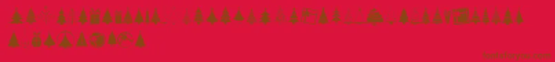KGChristmasTrees Font – Brown Fonts on Red Background