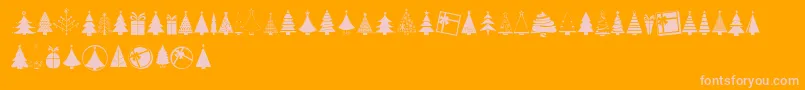 Police KGChristmasTrees – polices roses sur fond orange